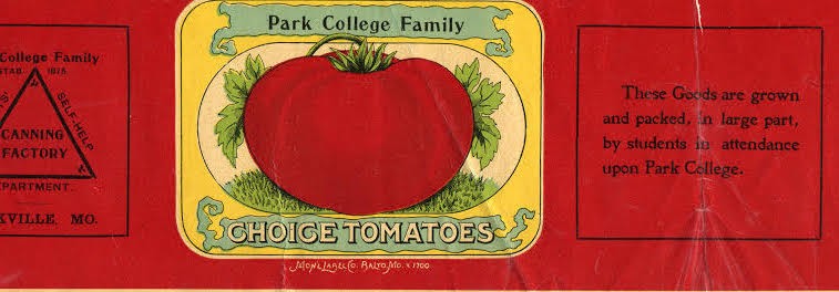 An old can label for Park College tomatoes.