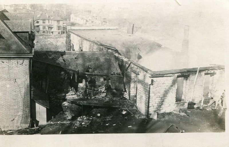 The remains of Nickel after a control burn due to structural damage caused by students in 1967. This photo is from the 1968 demolition of the building.