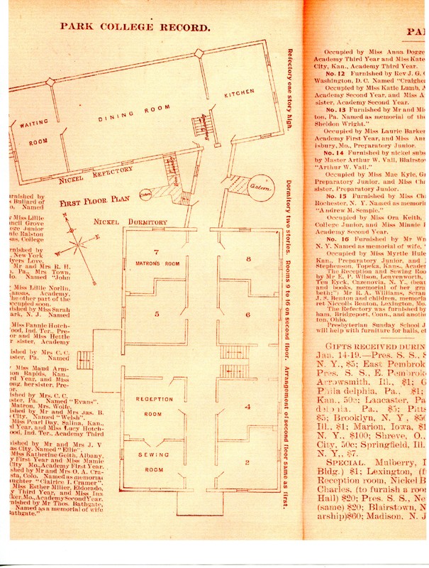 Floor Plan of Nickel Hall first floor.