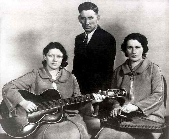 The Carter Family, from left to right: Maybelle Carter, A.P. Carter, and Sara Carter.