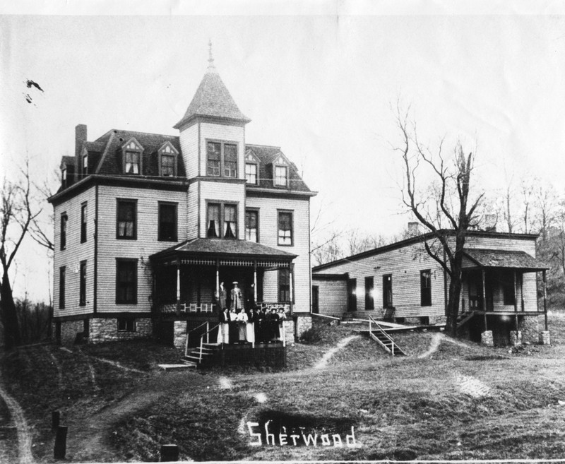 A photo of the front view of the Sherwood House.