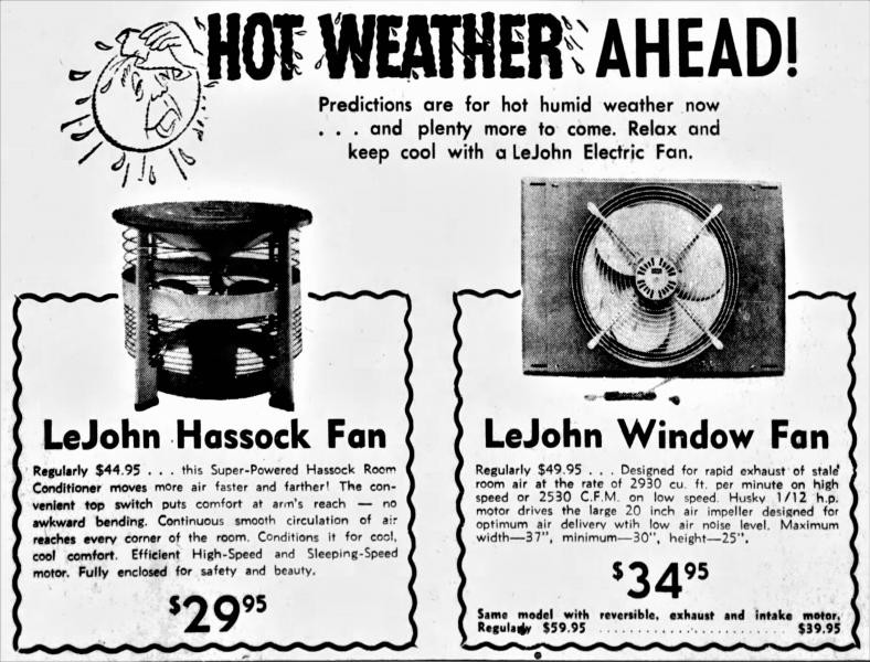 Ad for Le John fans, 1955