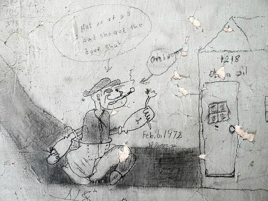 Prisoner drawing inside Old Brunswick County Jail
