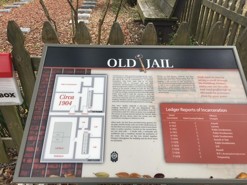 Information placard at the jail