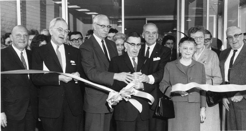Rodman Public Library ribbon cutting ceremony, February 9, 1963