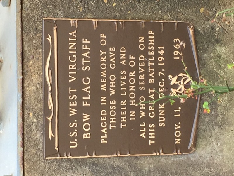 Marker at the base of the Flag Staff.