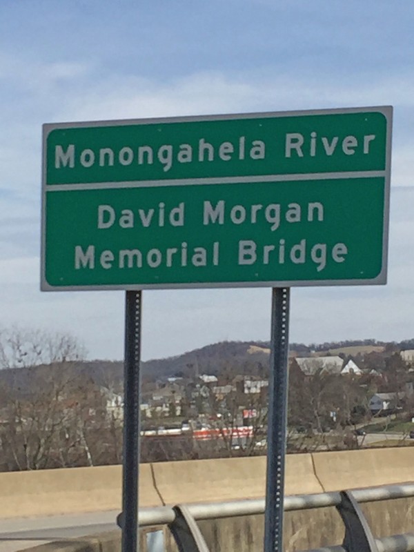 David Morgan Memorial Bridge sign. Photo by Juanita DeBerry Feb. 18, 2017