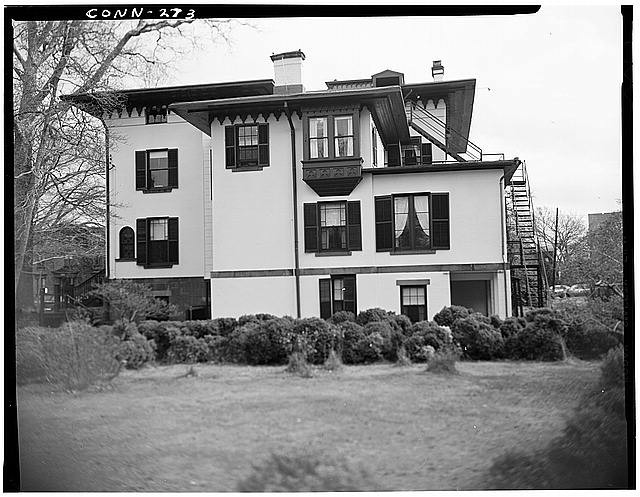 rear view of James Dwight Dana House, photographed by Robert Fulton III, June 1967 (Library of Congress)