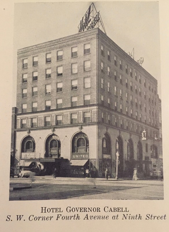 The Hotel Governor Cabell in the 1930s.