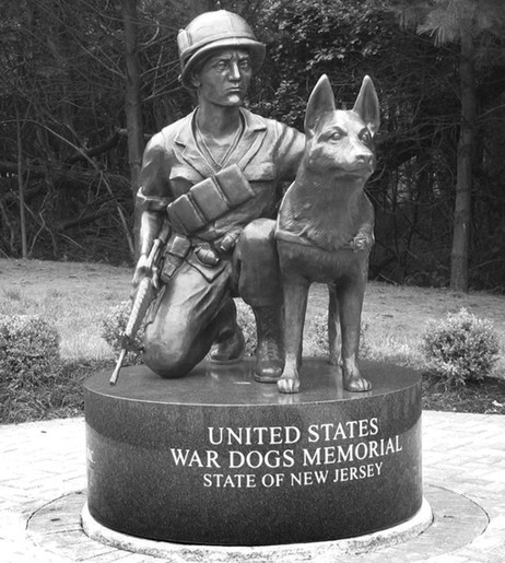 Statue at the entrance of the Wardog Memorial