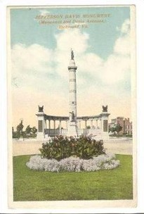 Historic postcard of the Jefferson Davis Monument.