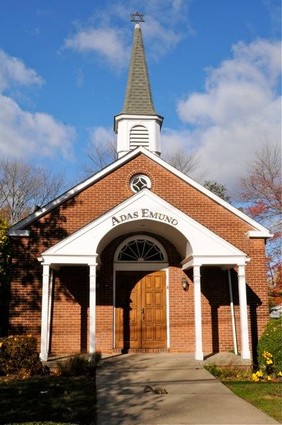 Congregation Adas Emuno formed in 1871 in Hoboken and moved to this location in 1974.