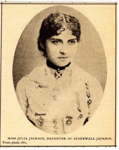 Julia Laura Jackson in 1881, the only surviving child of Stonewall and Mary Anna Jackson.