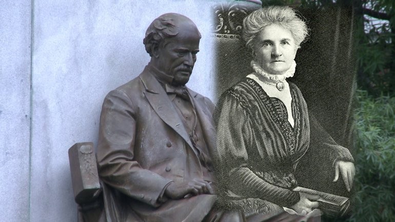 Maury statue (left) and Elvira Moffitt (right) (image from WTVR News)