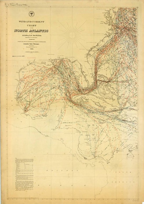 Maury's wind and current chart of the Gulf Stream, circa 1852