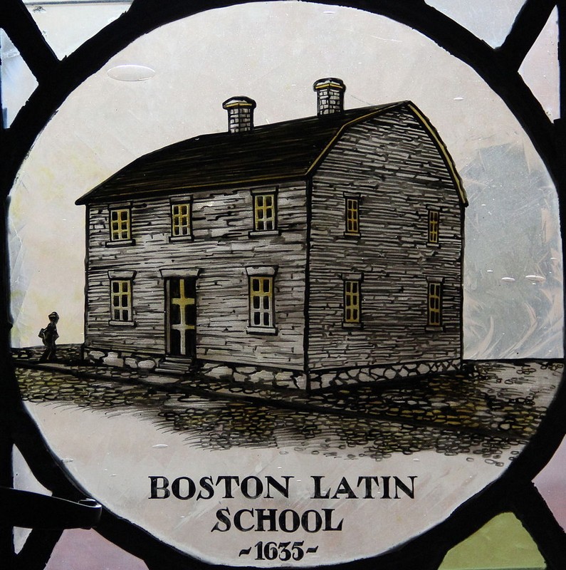 Drawing of what is thought to be the first or second school building.