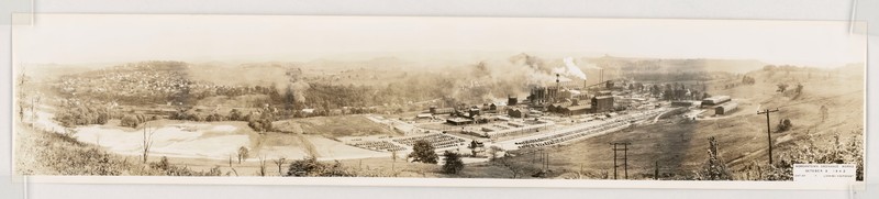 The Morgantown Ordnance Works pictured here in October 1942; note Morgantown just across the river on the left hand side