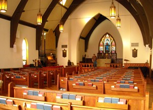 Inside of the church.