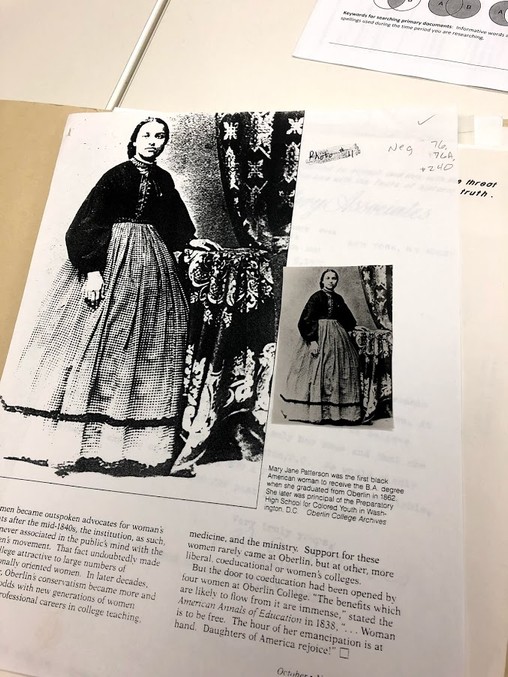 Mary Jane Patterson Original and Photocopied Graduation Photograph from 1862. This photo is available in the Oberlin College Archives.