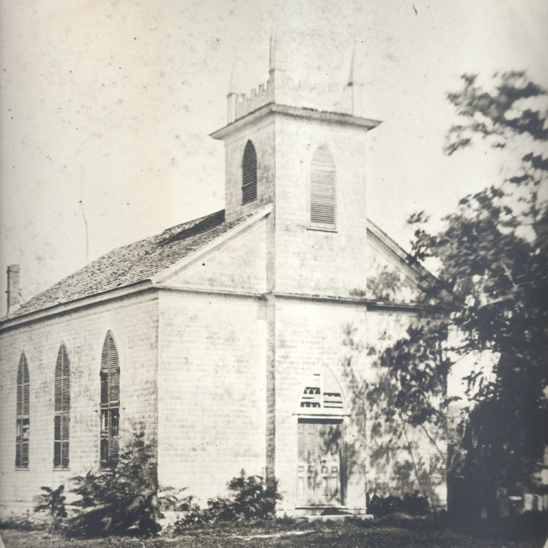 The original South Presbyterian Church was located on the west side of the Little White Church Cemetery on Ashford Avenue.