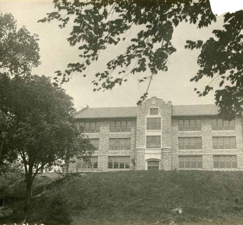 Outside of Findley-Wakefield Science Hall. 