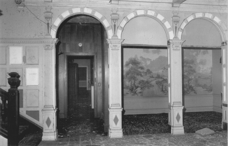 Building, Black-and-white, Door, Wall