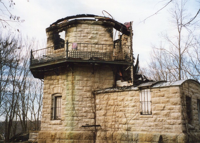 Limestone foundation after the fire.