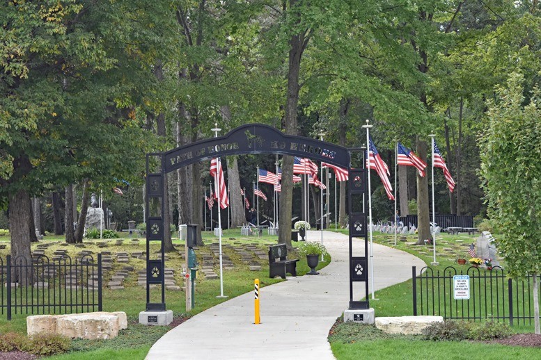 Michigan War Dog Memorial entrance, 2019