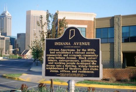 Historic marker on Indiana Avenue