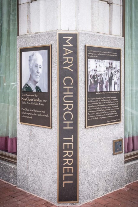 This historic marker was dedicated in 2016 and commemorates Terrell's leadership of the sit-ins that led to the end of segregation in public accommodations in Washington.