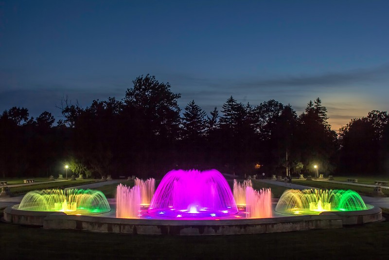 The park's famous musical fountains had LED lights installed in 2013.