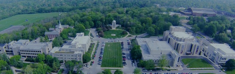 Aerial view of most of the campus