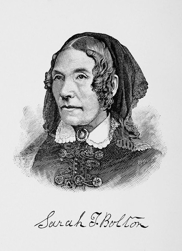 Sarah Tittle Barrett Bolton, from an engraving by John Sartain,1889. 