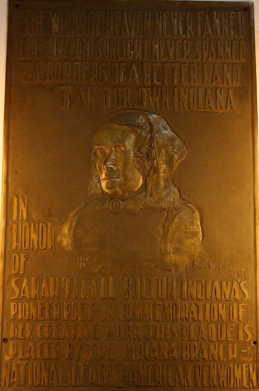 1941 bronze Sarah T. Bolton Relief in the Indiana State House.