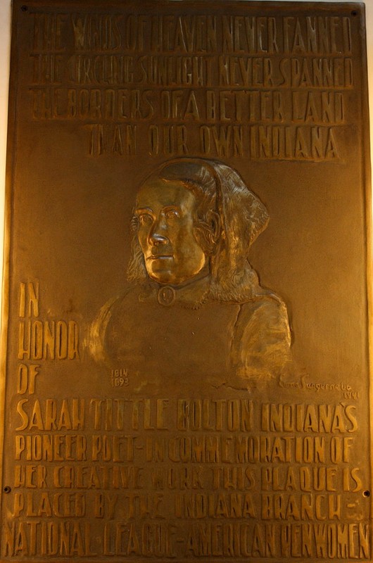 1941 bronze Sarah T. Bolton Relief in the Indiana State House. 