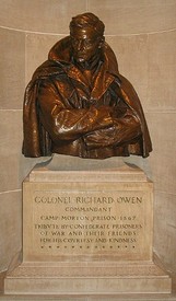 Bust of the camp's commander, Richard Owens. Located in the Indiana State House