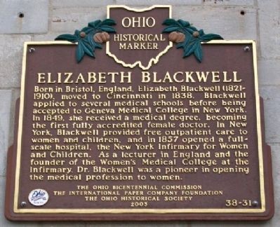 The marker is attached to the YWCA (Young Women's Christian Association of Cincinnati) building, which is listed on the National Register of Historic Places. Photo: William Fischer, Jr. 