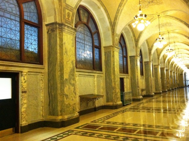 The interior of the courthouse