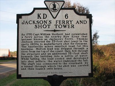 Jackson Ferry Shot Tower Historic Plaque