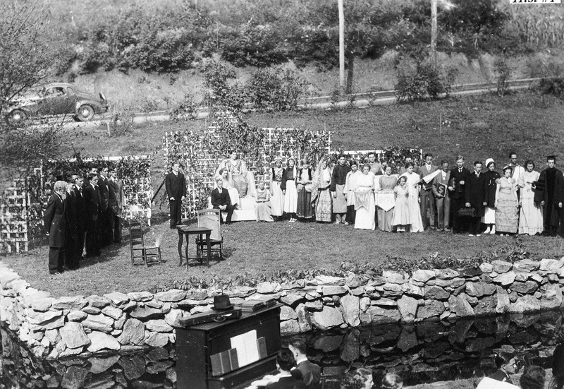 1936 Mars Hill College historical pageant in Amphitheater.