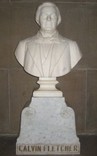 Bust of Calvin Fletcher that is found in the Indiana State House