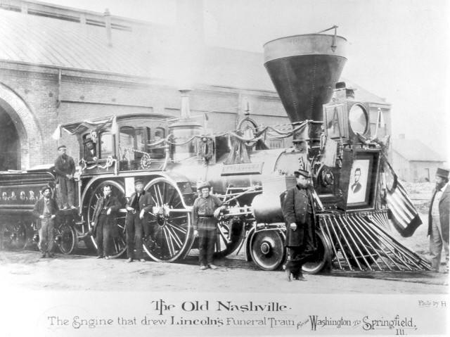 "Old Nashville," the train engine that carried Lincoln's body