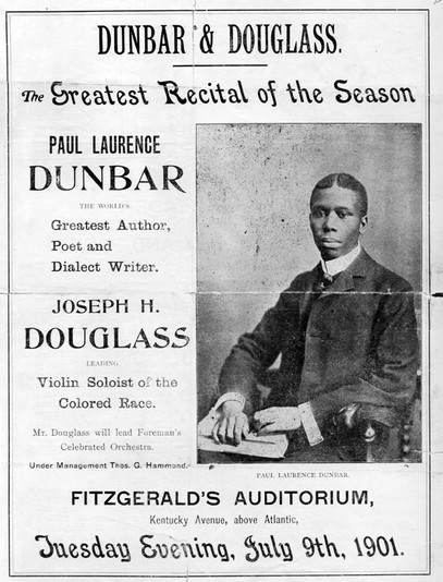Flyer advertising a poetry recital featuring Dunbar.