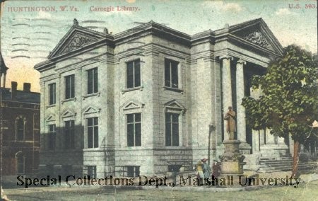 Postcard of the library from 1911 