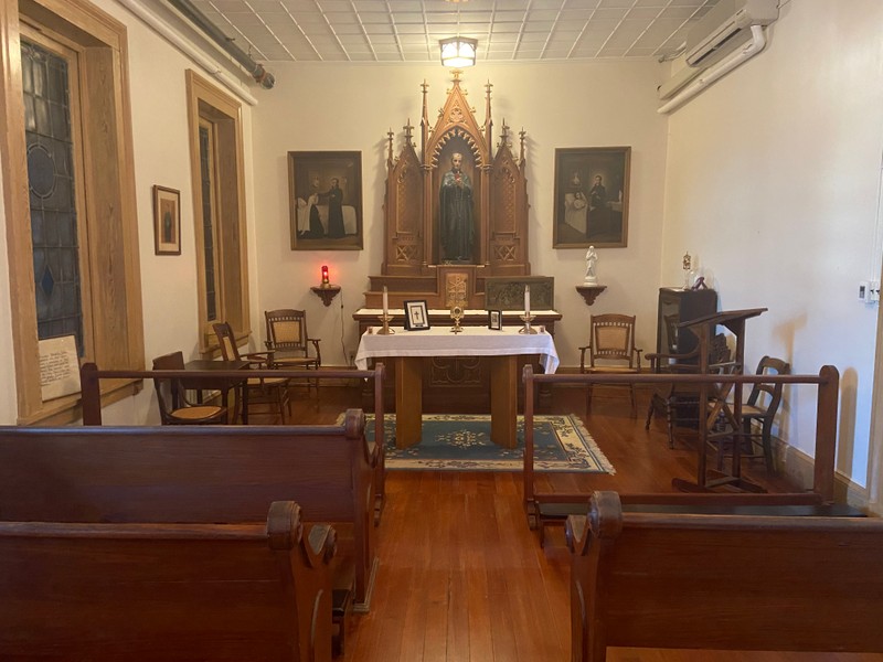 The Shrine of St. John Berchmans is the site of the original infirmary where novice, Mary Wilson, was cured in 1866.  Her miraculous recovery was attributed to Blessed John Berchmans, thus resulting in his canonization in 1888.