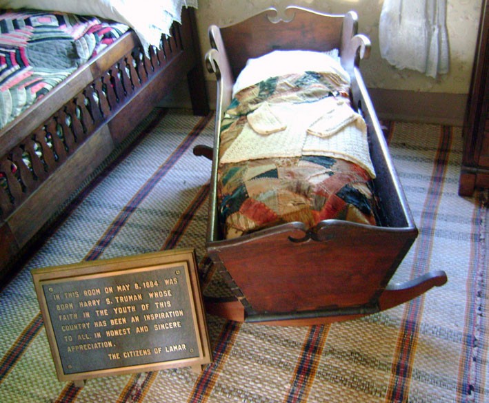 This bassinet was used by Harry Truman as an infant while he rested next to his mother.