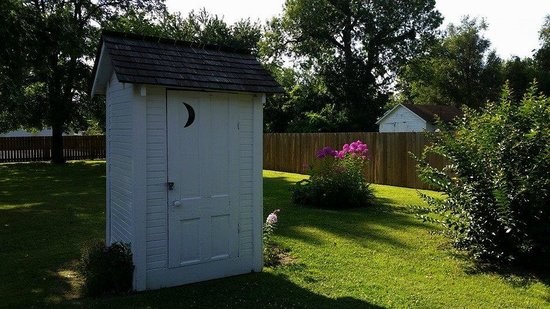 As per usual with other homesteads of the time, the Truman house features an outhouse on the property.  Thankfully the structure has been sealed from use and cleaned thoroughly.