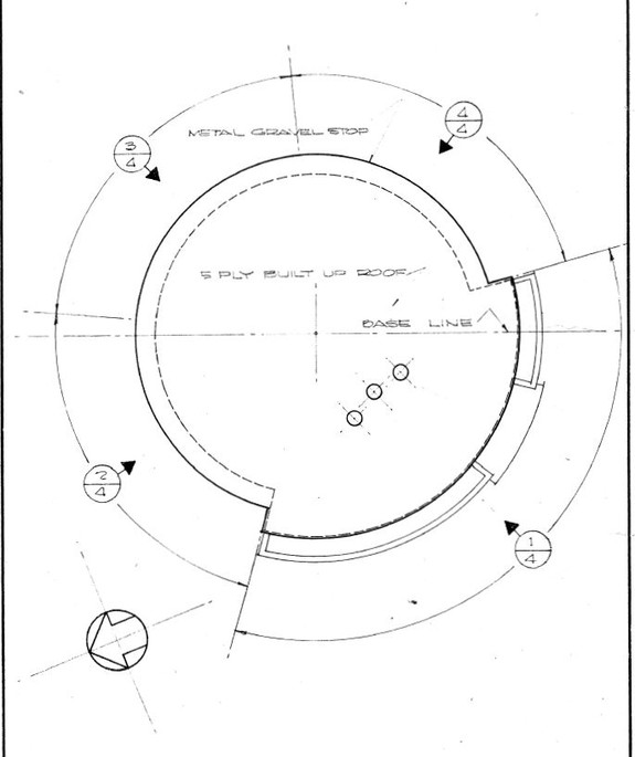 Sketch plan of Higgins Doctors Office Building from architects' drawings, 1954