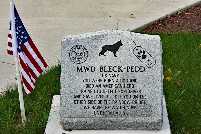 Michigan War Dog Memorial, MWD Bleck-Pedd grave, 2019