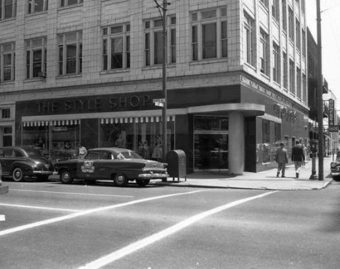 Photo of the building when it housed the Style Shop, photo courtesy of David Smith.